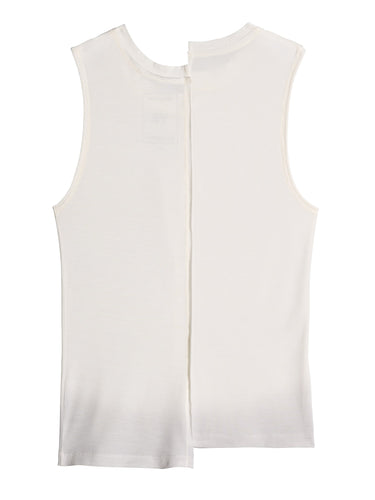 Back packshot of the Women’s Knit Double-Dye Tank in Beige from Y-3, showing the clean back design, dip-dye finish, and fitted cut.