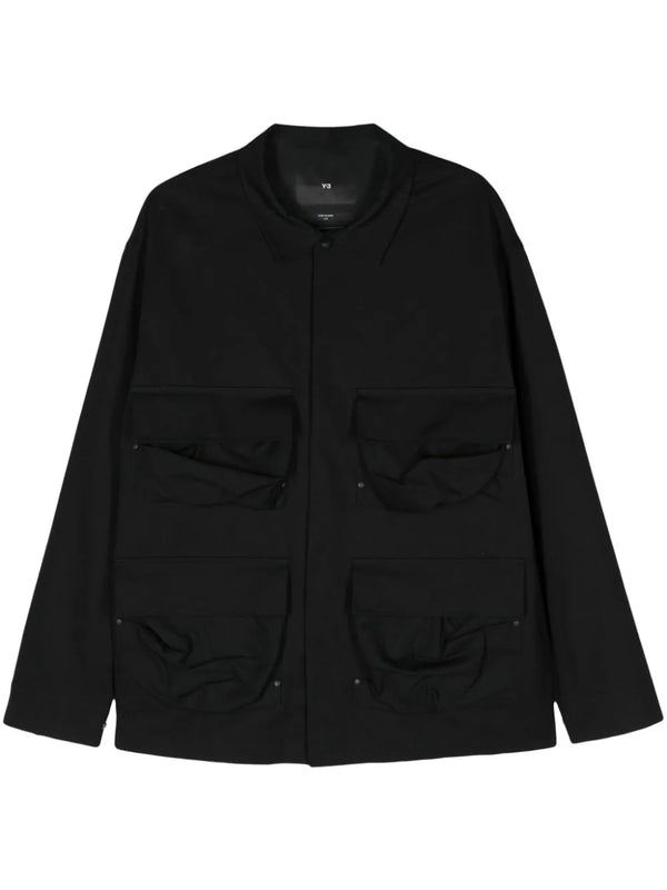 Y-3 Yohji Yamamoto - Long Sleeve 4-Pocket Shirt in Black