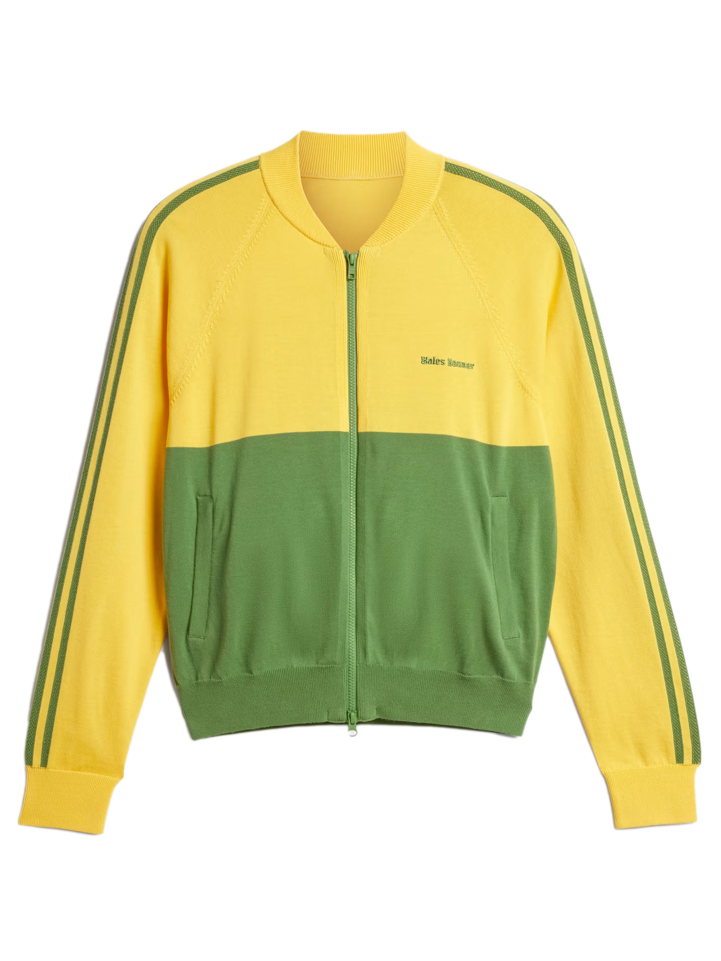 adidas Originals Wales Bonner - knit track top is yellow and green - 1