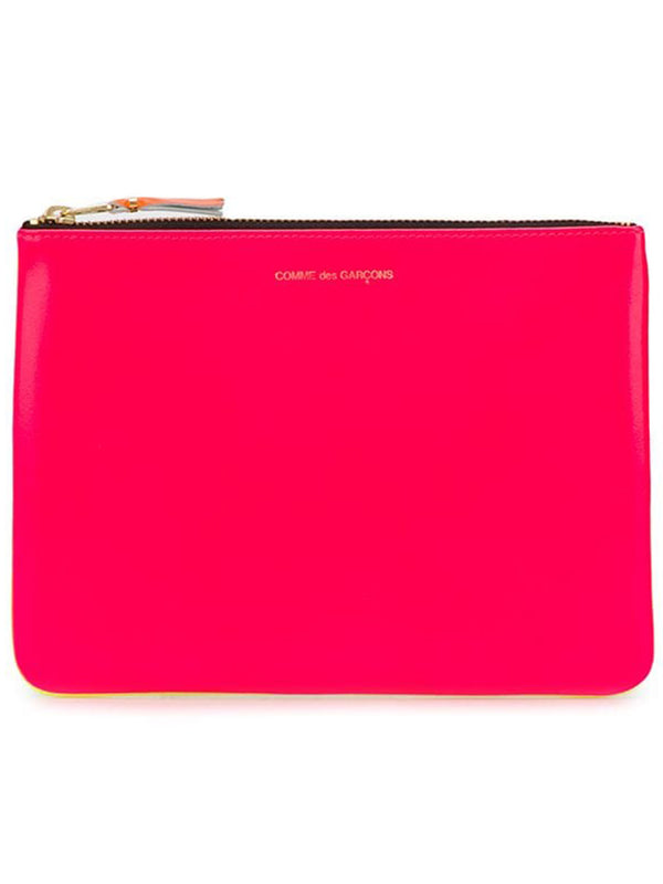 Comme des Garcons Wallet - super fluo wallet in pink and yellow - 1