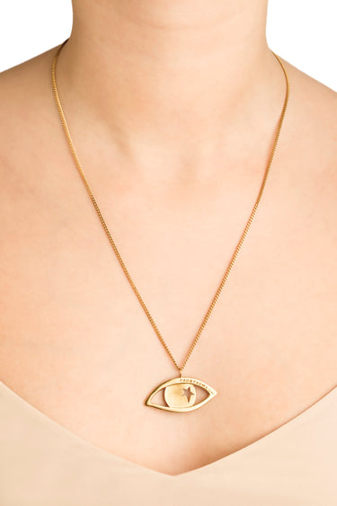 Eye Pendant Necklace - Gold Plated-[-Vibe Harsløf-2