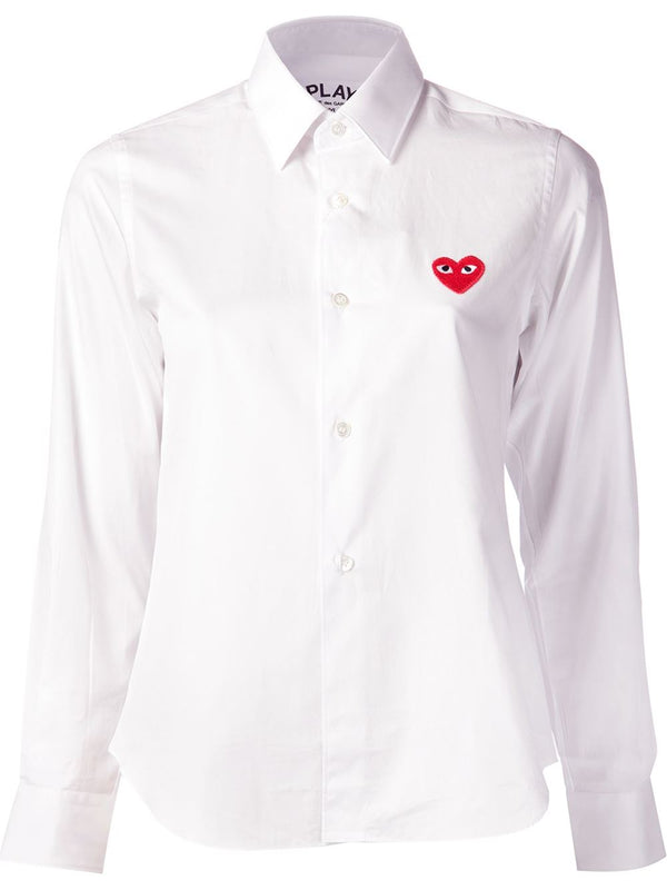 Womens Shirt Red Heart - White