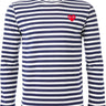 Mens Striped Tee Red Heart - Blue-[-Comme des Garçons Play-1