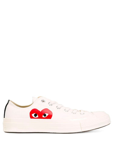 Converse Low 'Chuck Taylor' Sneakers - White-[-Comme des Garçons Play-1