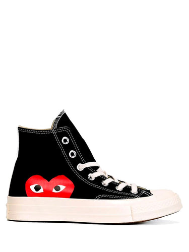 Converse High 'Chuck Taylor' Sneakers - Black-[-Comme des Garçons Play-1