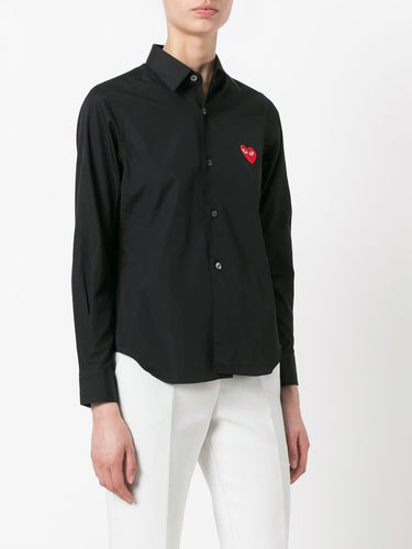 Women's Shirt Red Heart - Black-[-Comme des Garçons Play-2