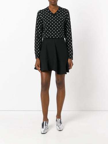 Womens V-Neck Pullover Polka Dot Black Heart - Black-[-Comme des Garçons Play-2