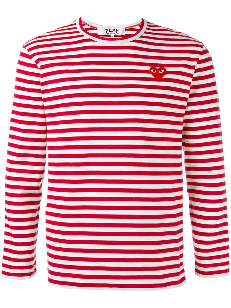 Mens Striped Tee Red Heart - Red