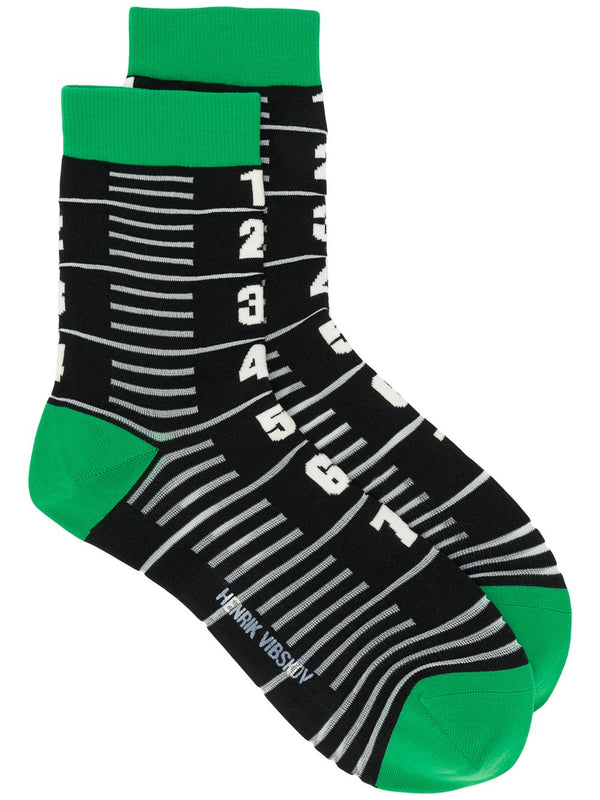 Measuring Tape Socks Femme - Black Tape