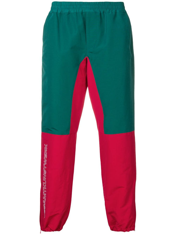 Slogan Track Pants - Green/Red