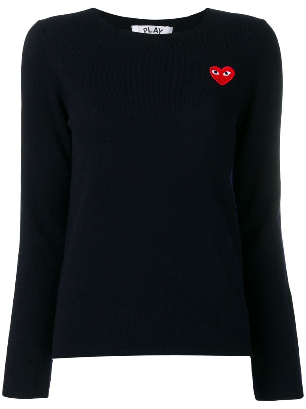 Womens Crewneck Pullover Red Heart - Navy-[-Comme des Garçons Play-1