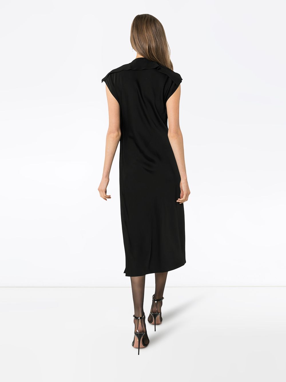 Velvet Front Shift Dress - Black