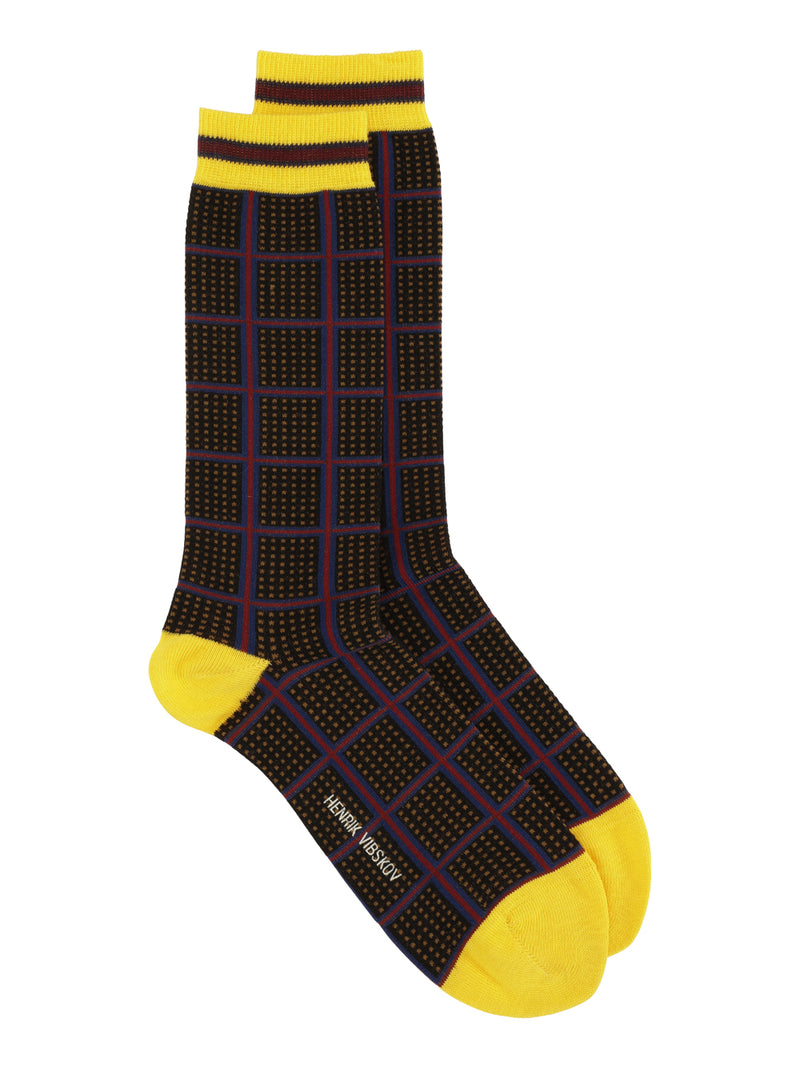 Bathroom Tiles Socks Homme - Purple Yellow Tiles