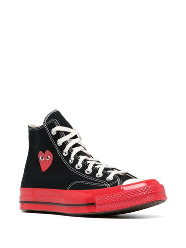 Converse High 'Chuck Taylor' Sneaker Red Sole - Black-[-Comme des Garçons Play-3