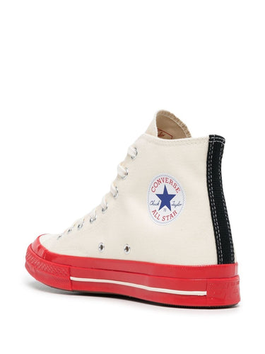 Converse High 'Chuck Taylor' Sneaker Red Sole - White-[-Comme des Garçons Play-4