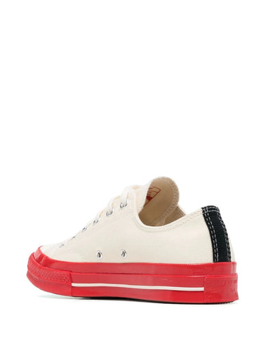 Converse Low 'Chuck Taylor' Sneaker Red Sole - White-[-Comme des Garçons Play-4