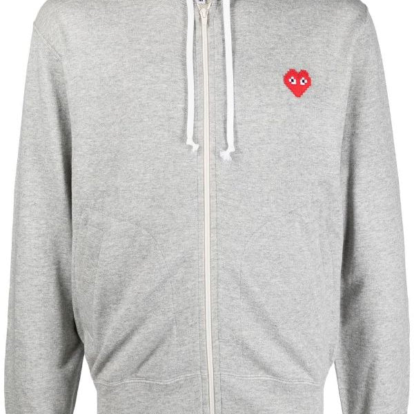 Cdg play hoodie clearance grey