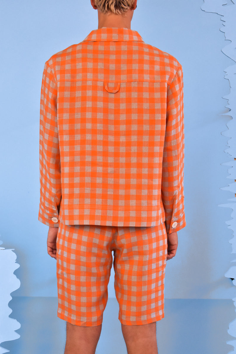Participate Shorts - Orange Checks