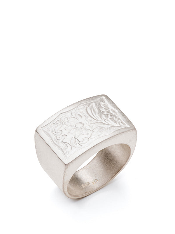 Royal Garden Signet Ring - Silver