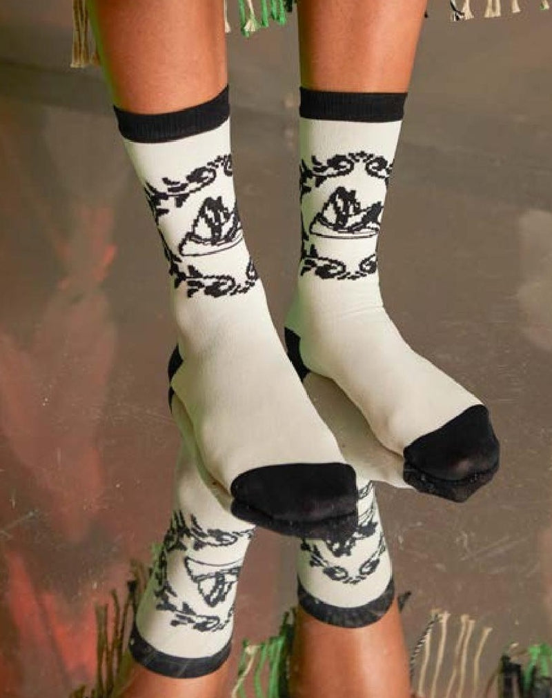 Napkin Socks Femme - White Napkin