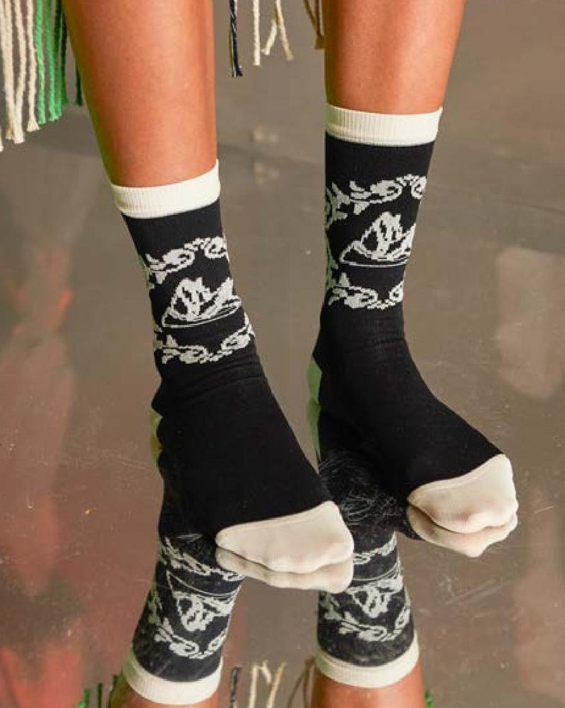 Napkin Socks Femme - Black Napkin