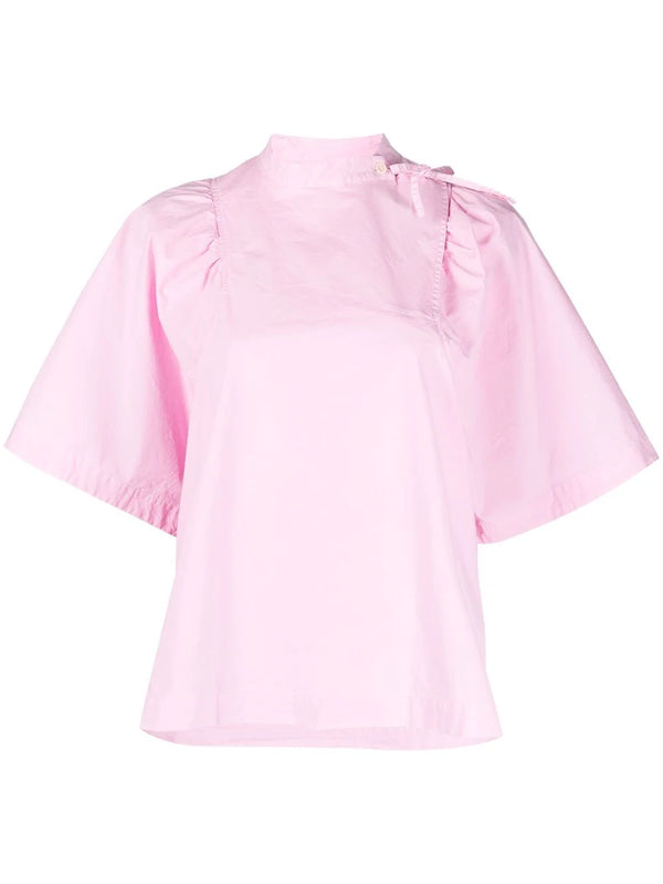 Bowl Blouse garment dye - Rose Pink