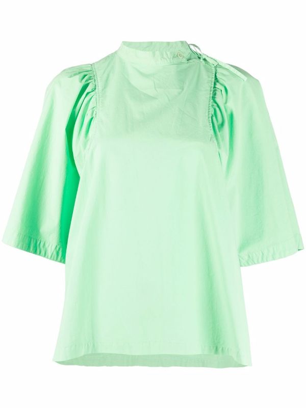 Bowl Blouse garment dye - Spring Green