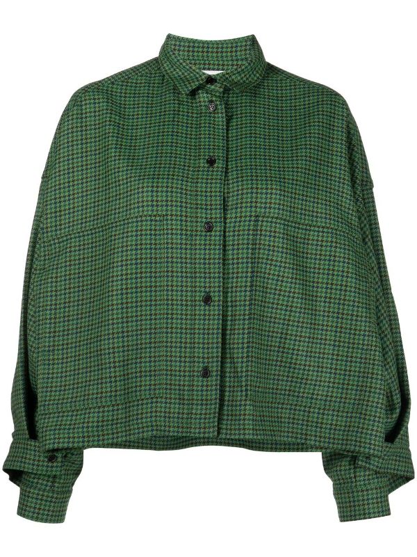 Cast Blouse - Green Houndstooth