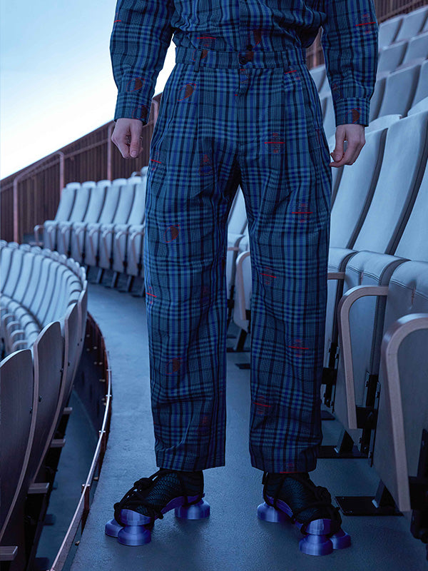 Orion Pants -  Space Checks Navy