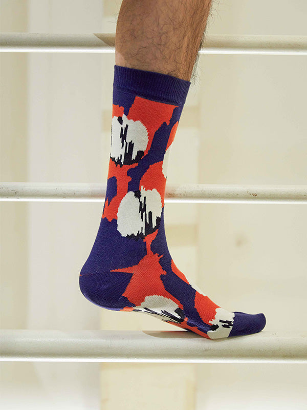 Blurry Dots Socks Homme -  Cinnamon and Blue