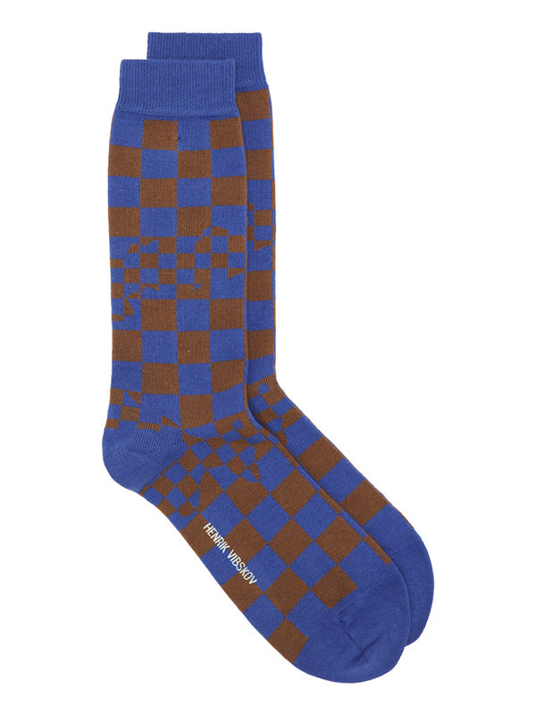 Check Mate Socks Homme -  Brown and Blue