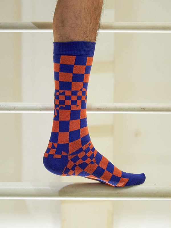 Check Mate Socks Homme -  Red and Blue