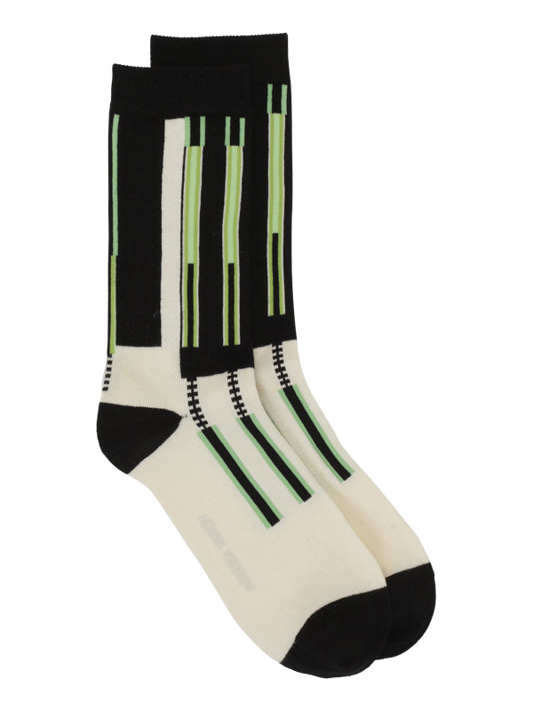 Henrik Vibskov Construction socks for women in black, green and cream - 1