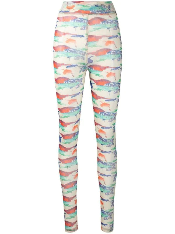 Henrik Vibskov mesh leggings - Mesh Leggings in orange cream birdie