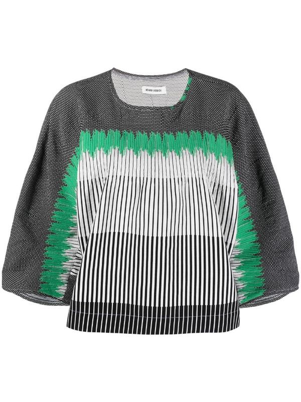 Henrik Vibskov blouse - Paula Blouse green black stripes
