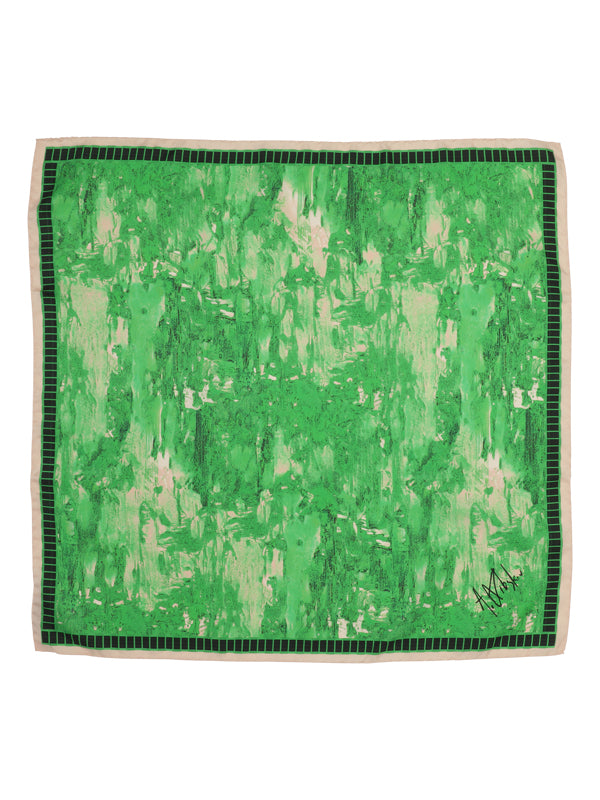 Henrik Vibskov silk scarf in Green Riddle - 1