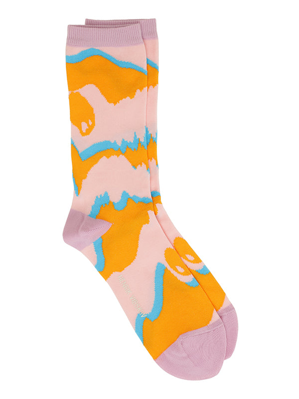 Cosmic Wave Socks Femme -  Orange Waves