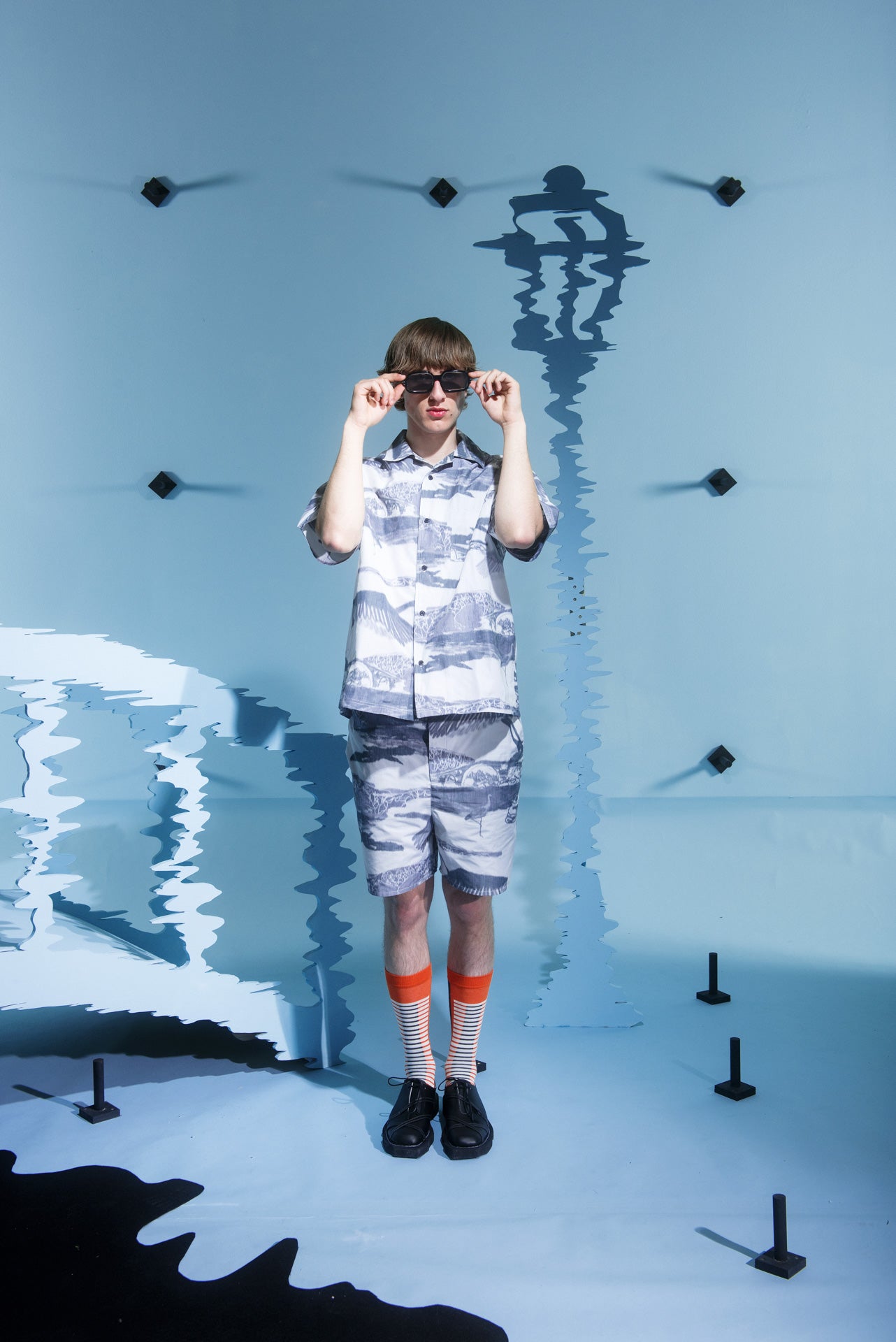 The Artist Shirt - Black White Ikat-[-Henrik Vibskov-2