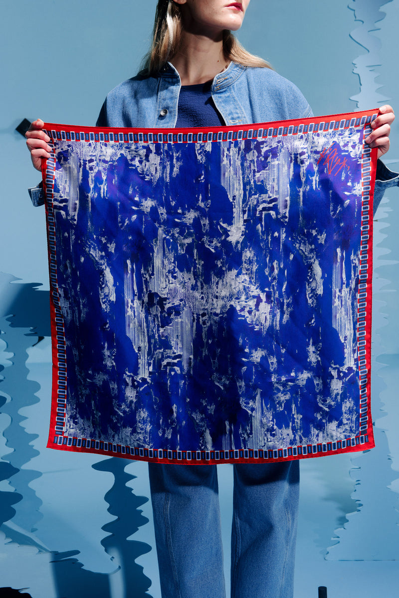 Henrik Vibskov silk scarf Blue Riddle - 2