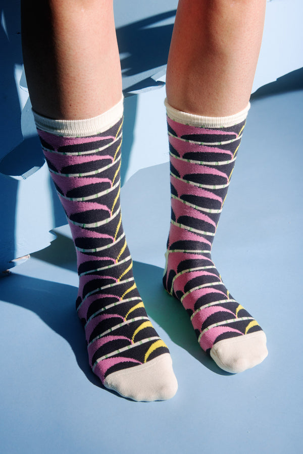 Henrik Vibskov Arch socks for women in black, cream, pink - 2