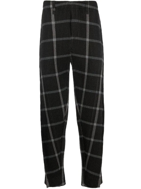 Tweed Pleats Pants - Black Check