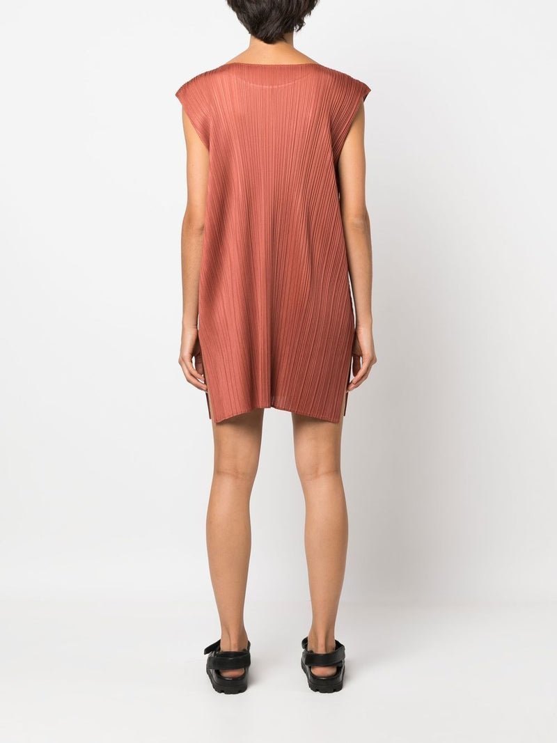 SS22 Sleeveless Short Dress - Brown