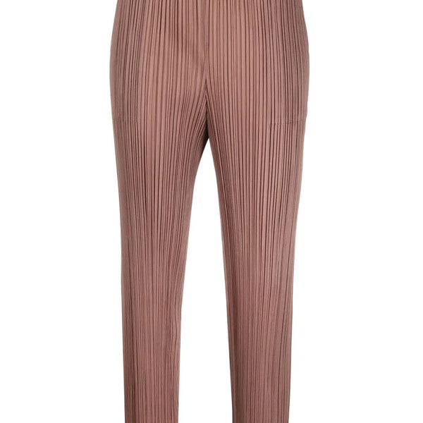 Issey Miyake Pleats Please | Slim Fit Trousers in Greyish Brown