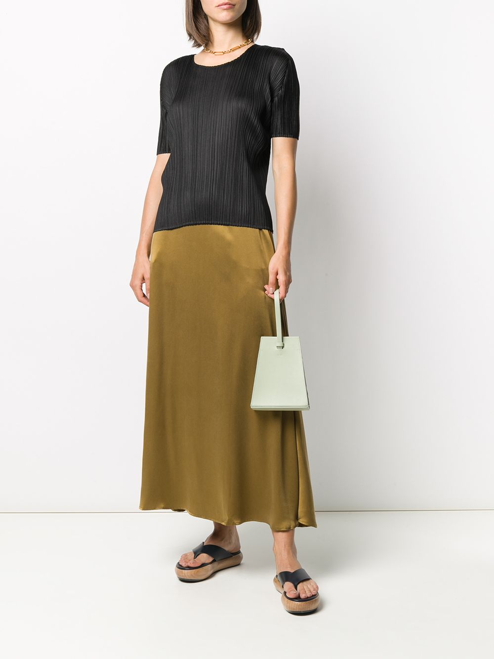 Short Sleeve Top - Black-[-Issey Miyake Pleats Please-2