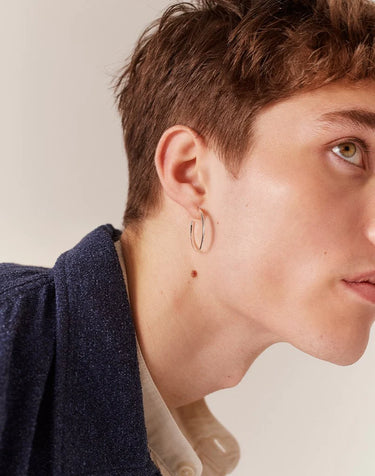 Glow Small Earring Hoop - Silver-[-Kinraden-2