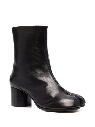 maison margiela - 60mm vintage leather tabi boots in black - 2