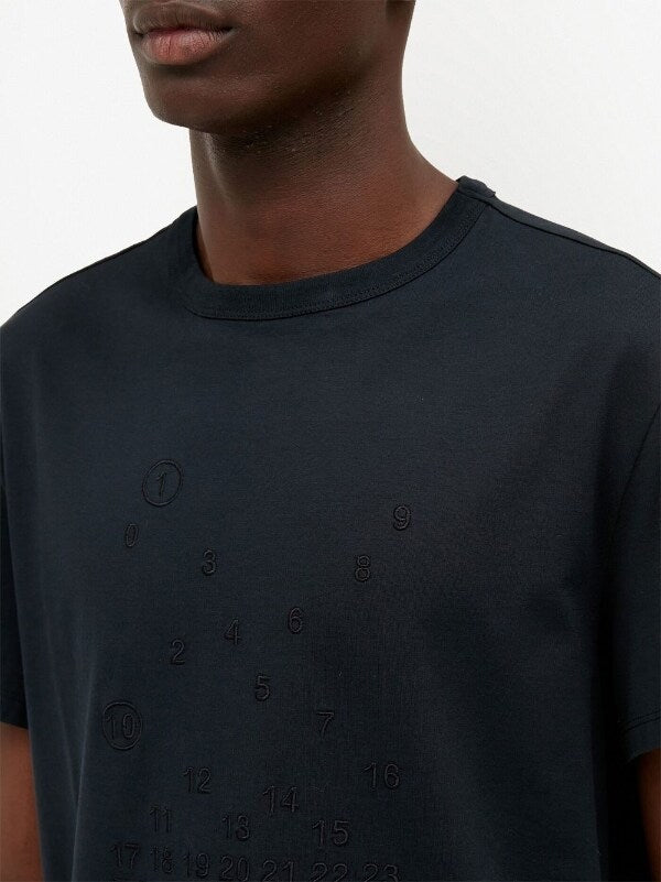 Maison Margiela black t-shirt with embroidered logo - 5