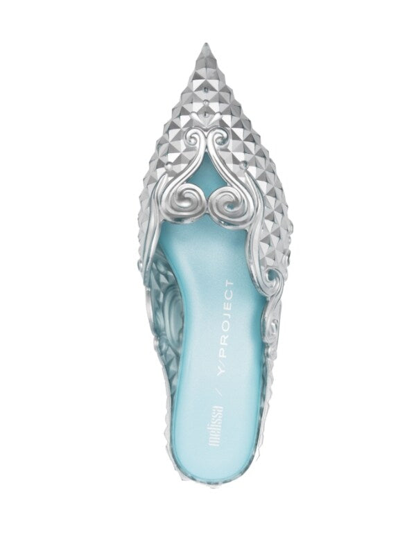 Melissa x Y/Project pointed shoe with kitten heel in ice blue - 4