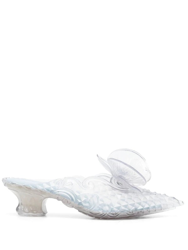 Court Shoe with Flower in Clear-[-Melissa x Y Project-1