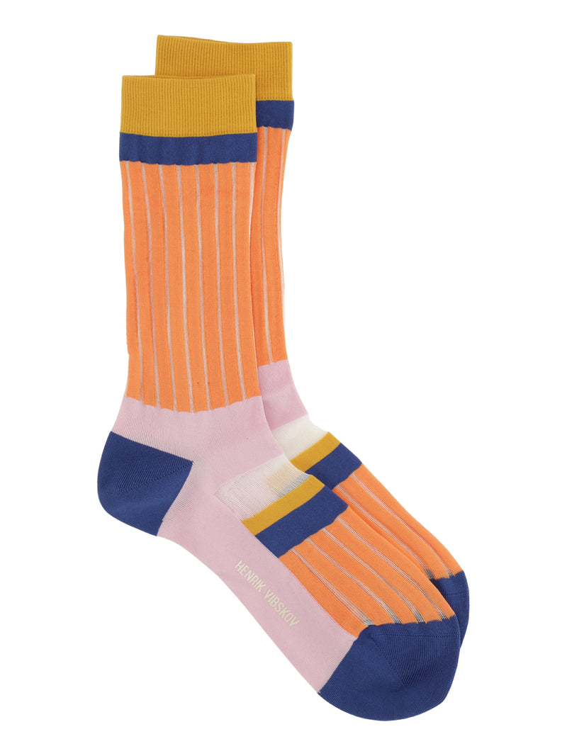 Playground Socks Femme - Orange Stripes